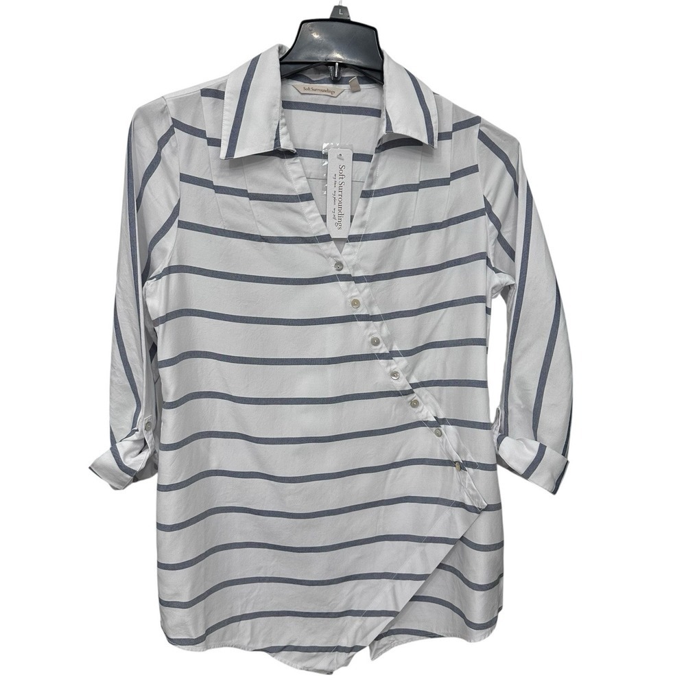 NWT Soft Surroundings Asymmetrical Wrap Tunic Lyocell Top Medium $98 Retail